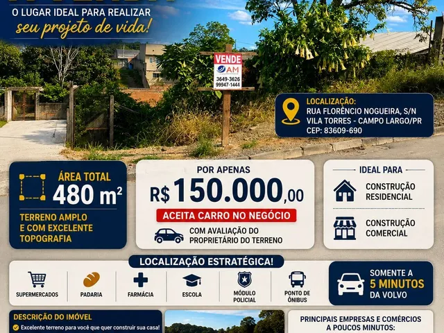 Imagem: Terreno à venda no bairro Vila Torres