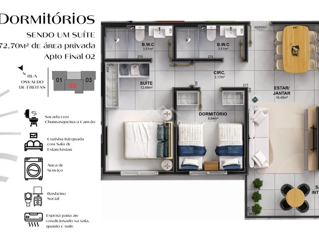 Imagem 5: Apartamento 2 Dormitórios à venda em Imbituba - SC