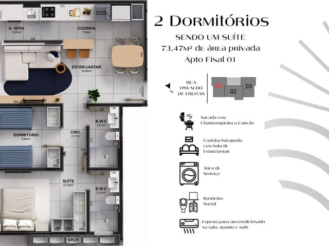 Imagem 6: Apartamento 2 Dormitórios à venda em Imbituba - SC