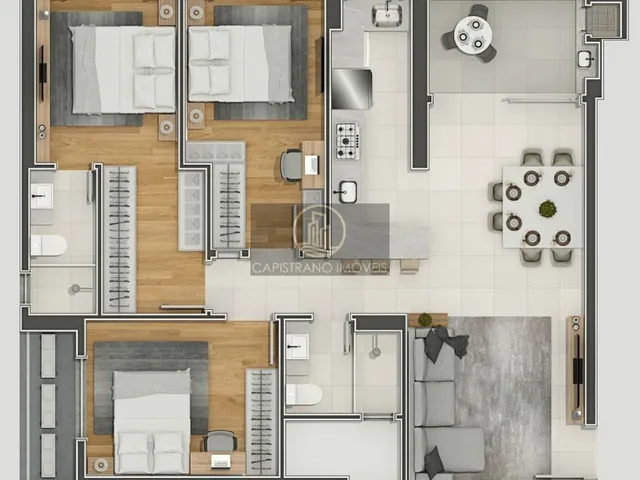 Imagem 7: Ótimo apartamento com 3 dormitórios sendo 1 suite! Área de lazer completa