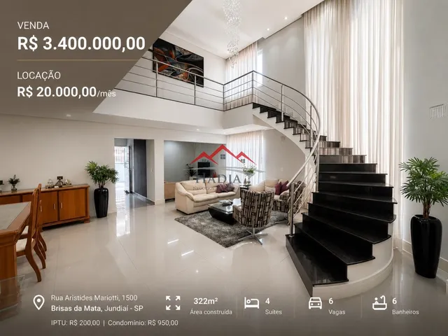 Imagem: Casa de Alto Padrão com 4 Suítes à Venda