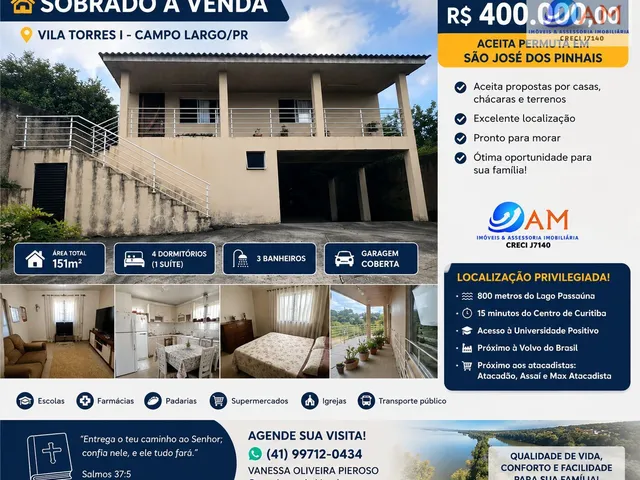 Imagem: Casa em Vila Torres I, Campo Largo/PR