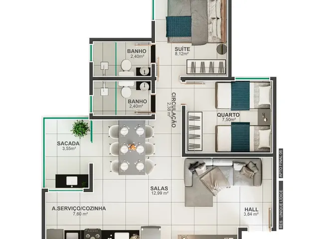 Imagem 9: Unique Lídice Apartamento com 2 dormitórios