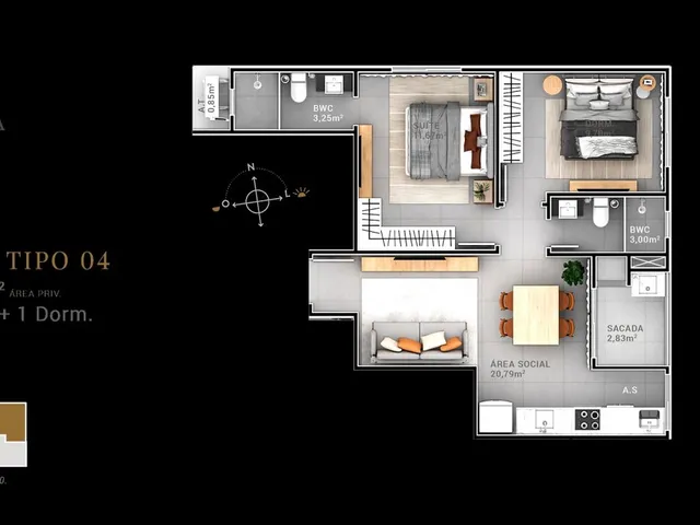 Imagem 13: APARTAMENTO DE 2 DORMITÓRIOS COM 1 SUITE E SACADA COM CHURRASQUEIRA NO BAIRRO DAS NACOES