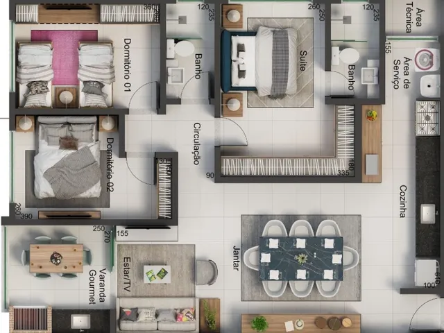 Imagem 7: Apartamento à venda em Itajubá-MG, Morro Chic: 3 quartos, 1 suíte, 2 banheiros, 2