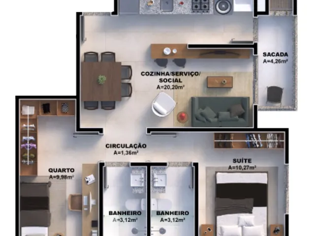 Imagem 6: Apartamento à venda no bairro Nova Palhoça - Palhoça/SC