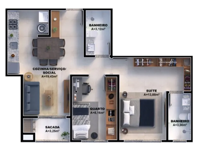 Imagem 7: Apartamento à venda no bairro Nova Palhoça - Palhoça/SC