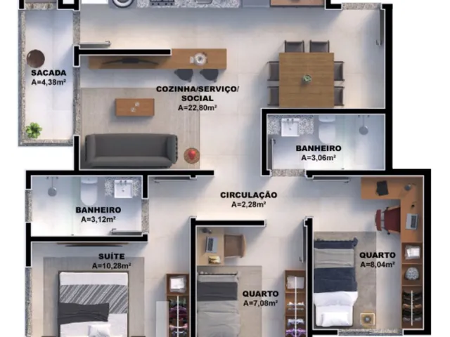 Imagem 9: Apartamento à venda no bairro Nova Palhoça - Palhoça/SC