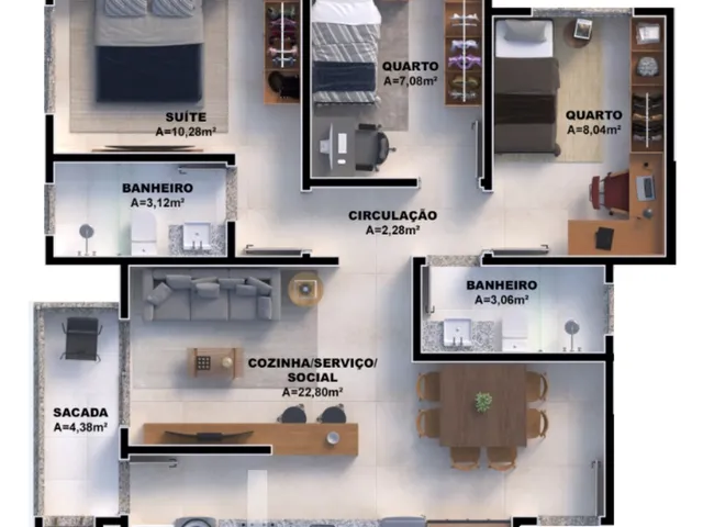 Imagem 10: Apartamento à venda no bairro Nova Palhoça - Palhoça/SC