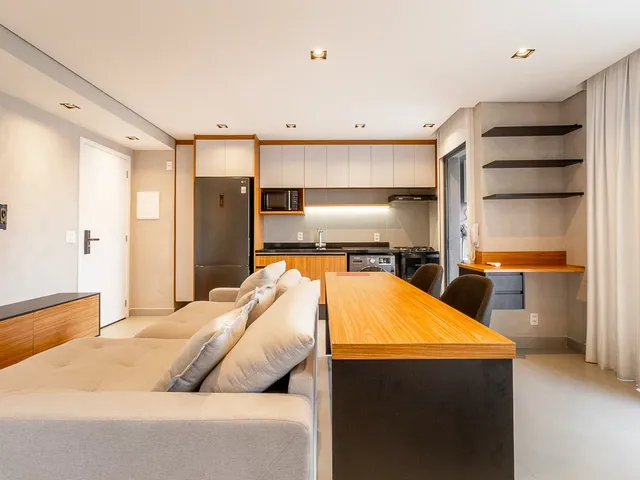 Imagem: O studio possui 1 Dormitório, 1 Suíte, 1 Banheiro, 42m²