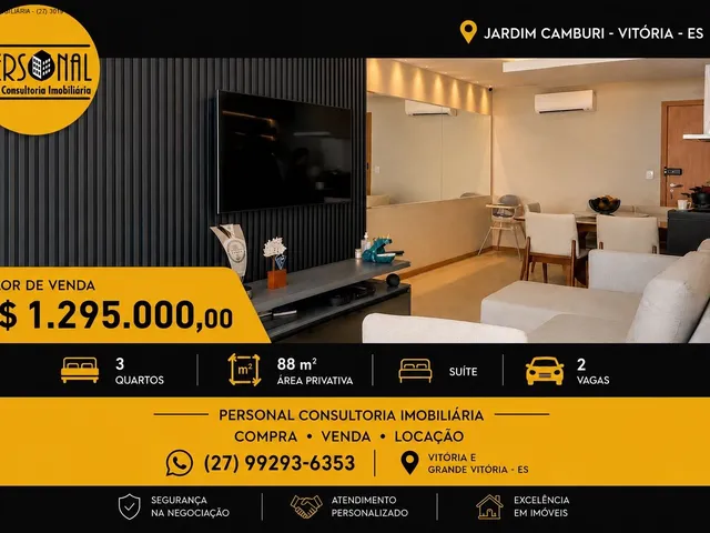 Imagem: O apartamento possui 3 Dormitórios, 1 Suíte, 2 Banheiros,