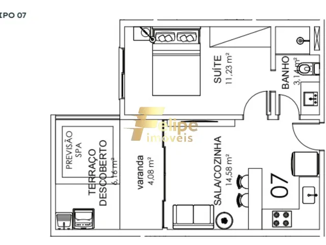 Imagem 7: NOVO EMPREENDIMENTO IMOBILIÁRIO SURGINDO! COBERTUARA COM 02 QUARTOS, SENDO 01 SUÍTE