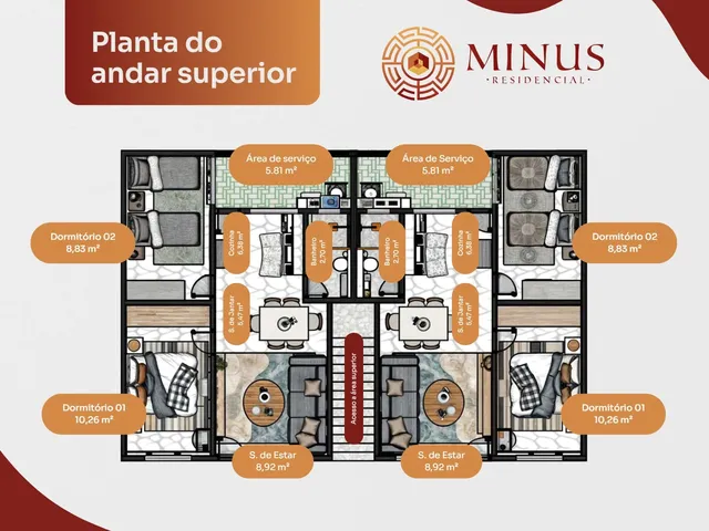 Imagem 12: Minus Residencial – Casa de 2 Quartos em Condomínio Fechado