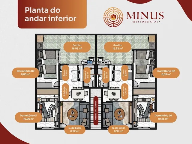 Imagem 4: Minus Residencial – Casa de 2 Quartos em Condomínio Fechado
