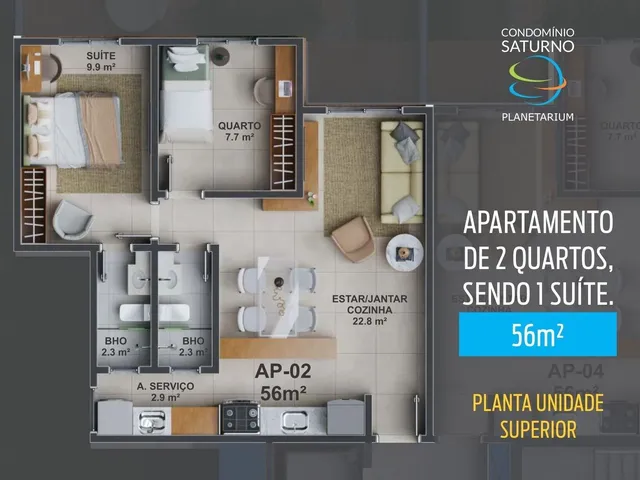 Imagem 16: Condomínio Saturno - Apartamento com Garden Exclusivo Próximo Ao Mangueirão