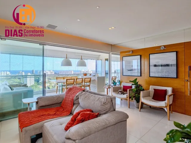 Imagem 7: Vendo impecável Apartamento reformado com 131m2, varanda gourmet vista mar, 4/4, 2 vagas