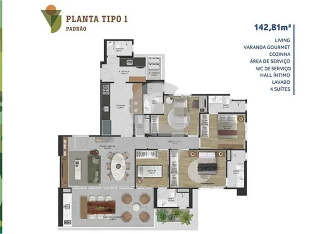 Imagem 15: Apartamento com 4 suítes e varanda gourmet no Villaggio Jardins no Cidade Jardim