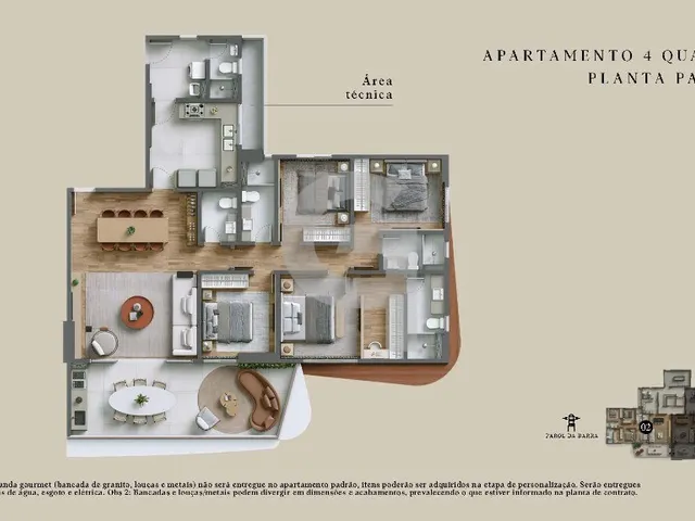 Imagem 10: Apartamento com 4 quartos sendo 2 suítes com a qualidade Moura Dubeux no Rivê - Rio