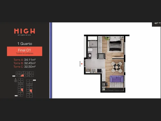 Imagem 5: Apartamento 1 Quarto 42,4m²