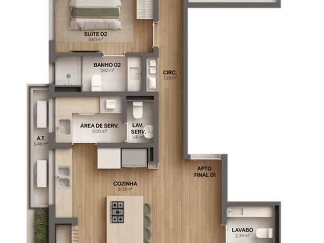 Imagem 6: Avora Apartamento com 3 dormitórios
