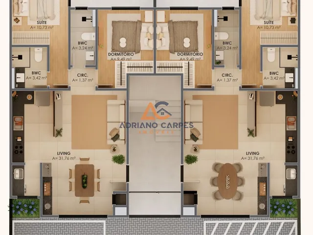 Imagem 2: Apartamento na Praia de Gravatá em Navegantes, com 02 quartos sendo 01 suíte, novo