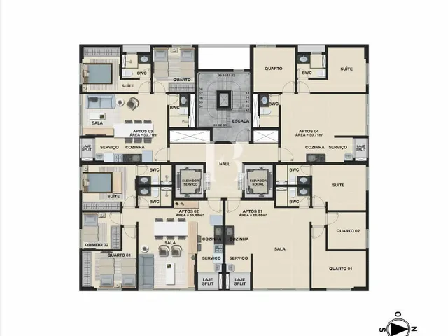 Imagem 6: Insuperável! Apartamento à venda com 67m² em construção no bairro da Tamarineira