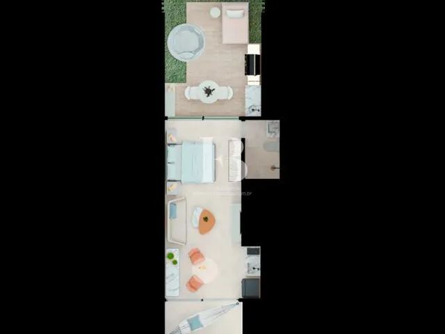 Imagem 10: Apartamento Studio com 52m² um espaço gourmet com piscina Ofurô em uma localização