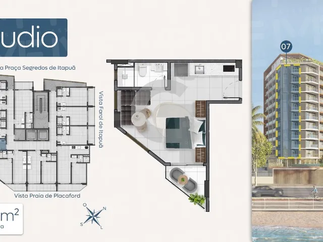 Imagem 8: Apartamento studio com varanda e lazer no Rivage Piatã, Salvador-Ba