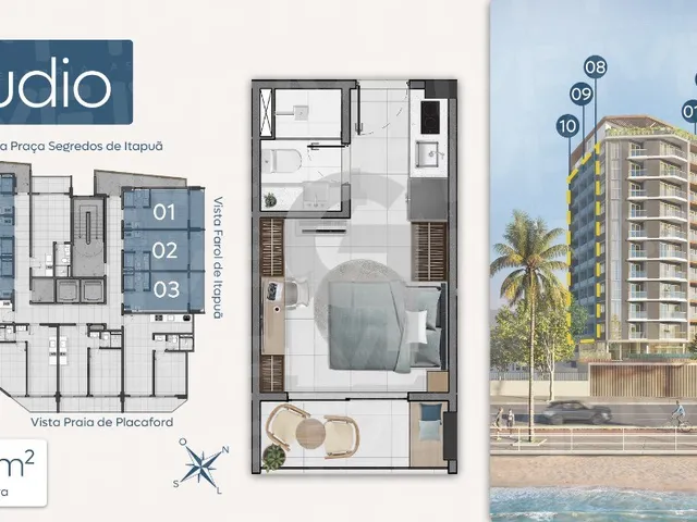 Imagem 9: Apartamento studio com varanda e lazer no Rivage Piatã, Salvador-Ba