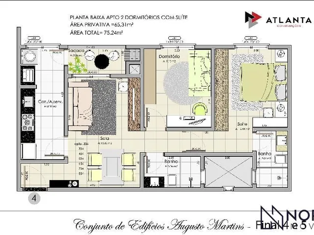 Imagem 7: APARTAMENTO DE 2 DORMITÓRIOS 1 SUÍTE EM CONDOMÍNIO FECHADO NO BAIRRO URLÂNDIA