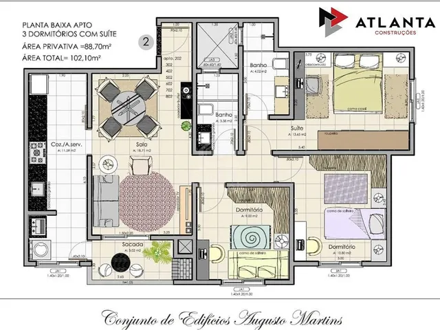 Imagem 7: Apartamento 3 dormitórios para alugar Uglione Santa Maria/RS
