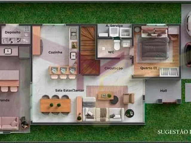 Imagem 3: Casa 4/4 sendo 4 suite no Sim