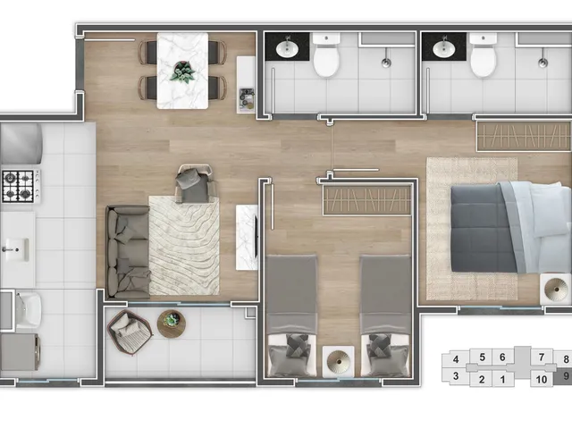 Imagem 4: Alma Carioca Apartamento com 2 dormitórios