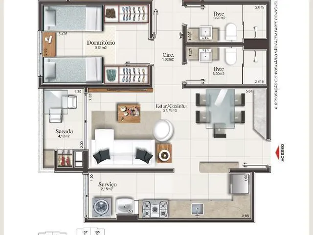 Imagem 13: Apartamento com piscina|2 quartos|1suíte|Garagem