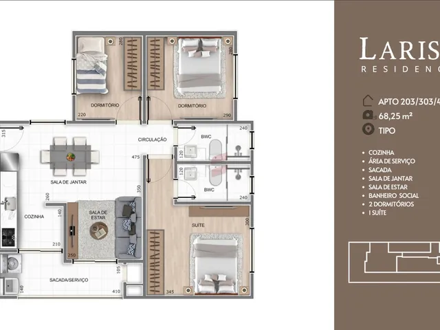 Imagem 11: APARTAMENTO com 2 dormitórios à venda com 69.95m² por R$ 390.000,00 no bairro