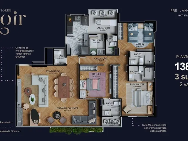 Imagem 4: Torre Noir -São 138m², 3 suítes e 2 vagas de pura beleza