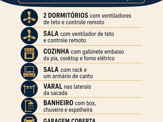 Imagem: O apartamento possui 2 Dormitórios, 1 Suíte, 2 Banheiros,