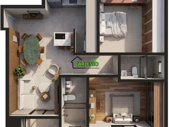 Imagem 2: Apartamento de 2 dormitórios em Camobi