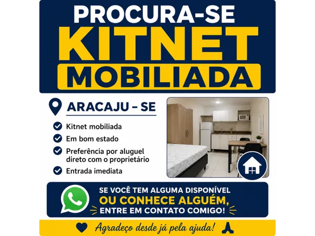 Imagem: PROCURO Kitnet Mobiliada para Locação