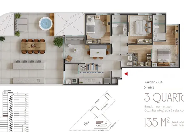 Imagem 8: Apartamento Garden de 135m², com 3 quartos bairro Santa Lúcia, em Belo Horizonte