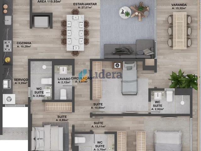 Imagem 8: Apto - 3 Quartos - 1 Suíte -93.1 m² - Intermares, Cabedelo/PB