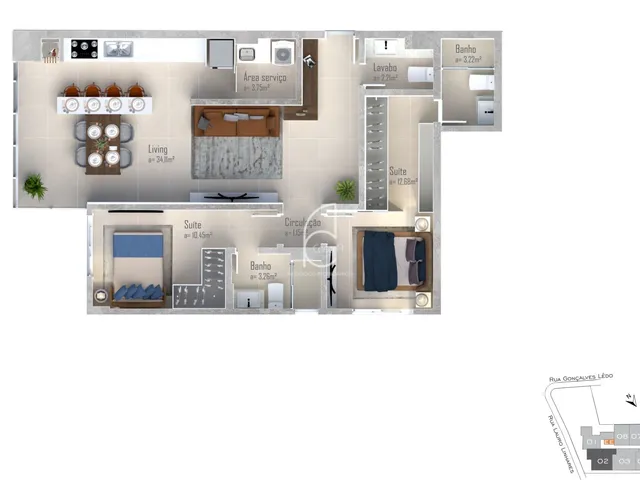 Imagem: Apartamento Alto Padrão 2 suítes na Trindade
