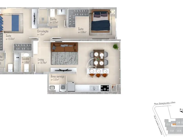 Imagem: Apartamento Alto Padrão 2 suítes na Trindade