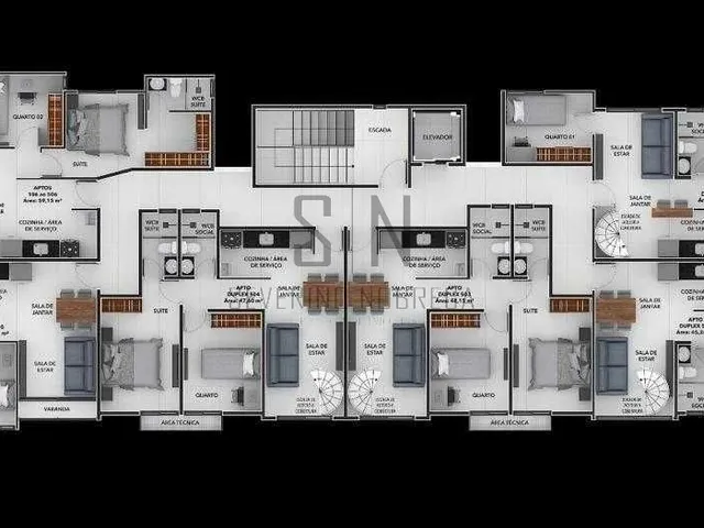 Imagem 7: Apartamento Moderno com Rooftop Panorâmico à Venda no Jardim Oceania 2 Quartos em