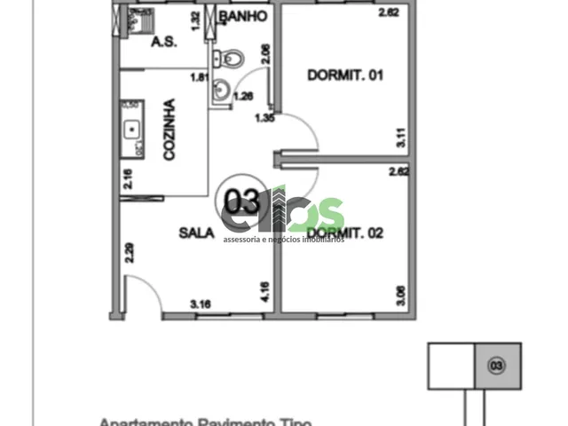 Imagem 8: Apartamento TÉRREO c/ 02 dormitórios, pequeno quintal, lazer completo, 45m² p
