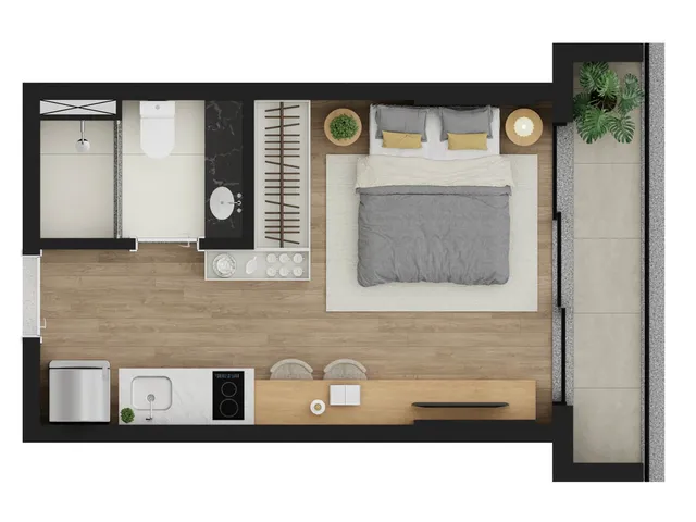 Imagem 10: Cobertura à venda no Centro de Curitiba-PR: 1 quarto, 2 banheiros e 52,21m² de área