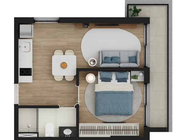 Imagem 14: Cobertura à venda no Centro de Curitiba-PR: 1 quarto, 2 banheiros e 52,21m² de área