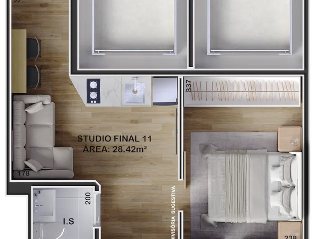 Imagem 5: Excelente oportunidade! Apartamento à venda em Curitiba-PR, Boa Vista, com 1 quarto, 1