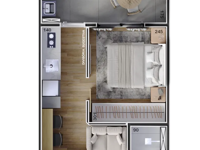 Imagem 7: Excelente oportunidade! Apartamento à venda em Curitiba-PR, Boa Vista, com 1 quarto, 1