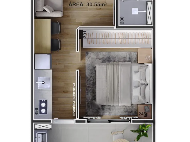 Imagem 8: Excelente oportunidade! Apartamento à venda em Curitiba-PR, Boa Vista, com 1 quarto, 1